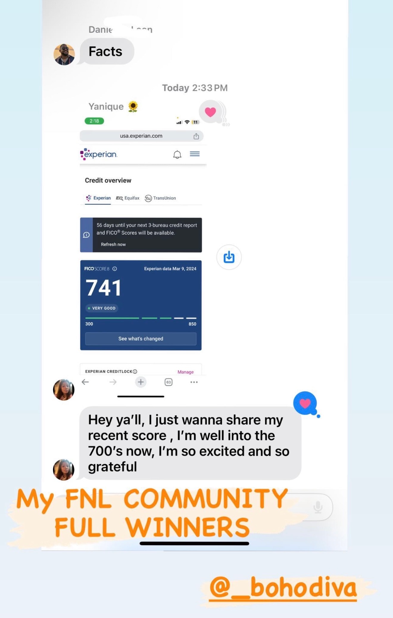 Community member reaches 741 FICO, Very Good